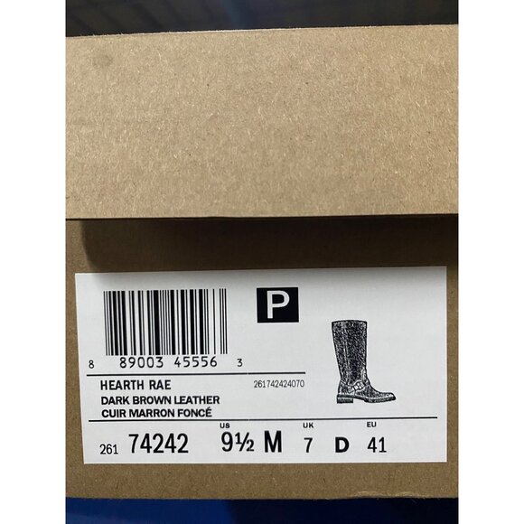 Clarks Hearth Rae Women's Dark Brown Round Leather Heel Boot Size 9.5M NIB - Picture 3 of 3